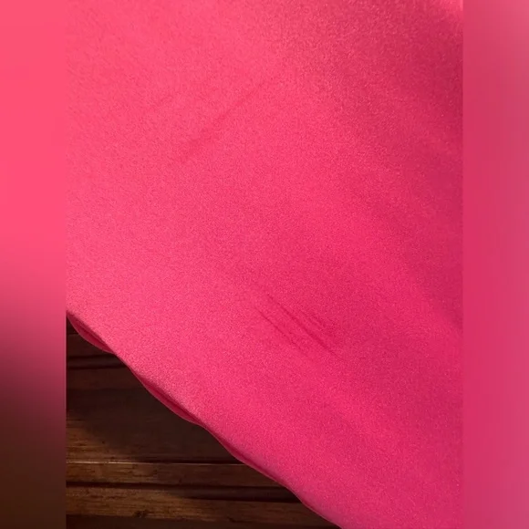 NWT RAMY BROOK Reeta Ruched Long Sleeve Satin Mini Dress Barbie Pink MEDIUM - Picture 7 of 9